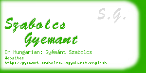 szabolcs gyemant business card